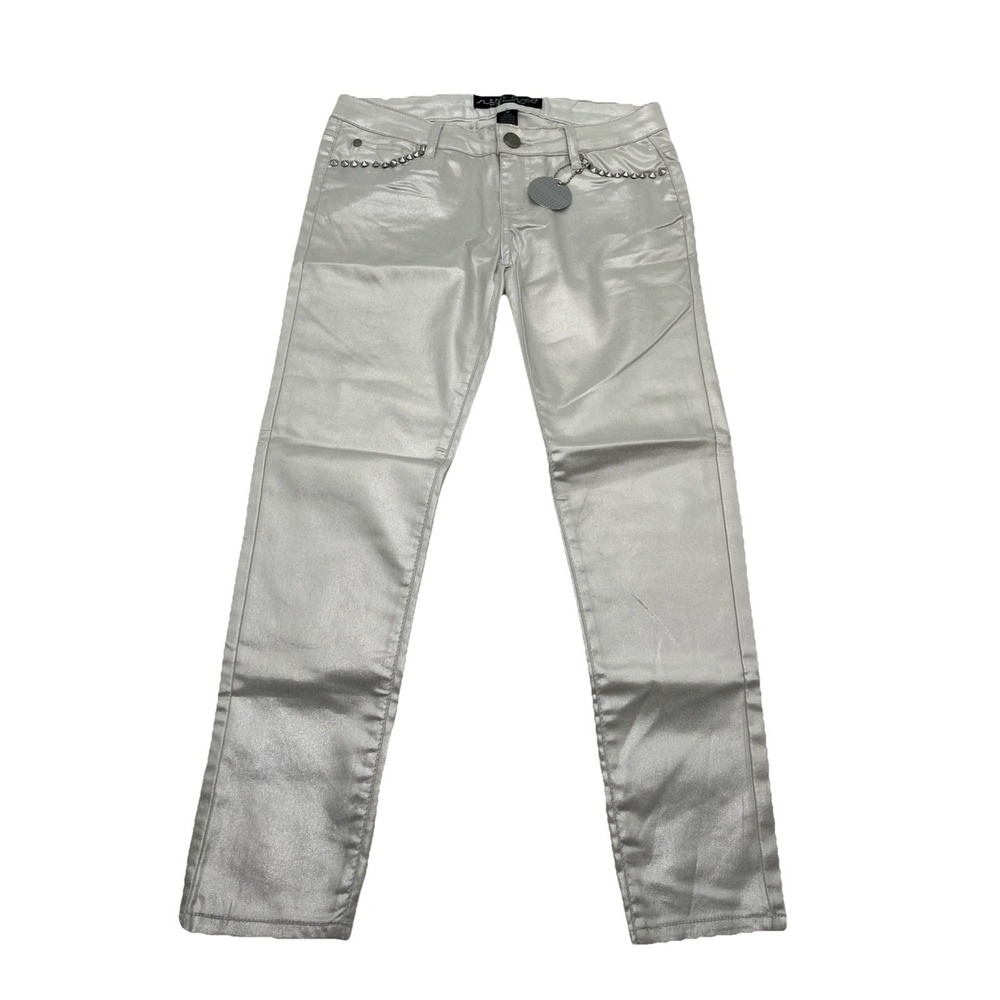 Celebrity Pink Silent Disco Metallic Skinny Pants Studded Women's Size 9 NWT